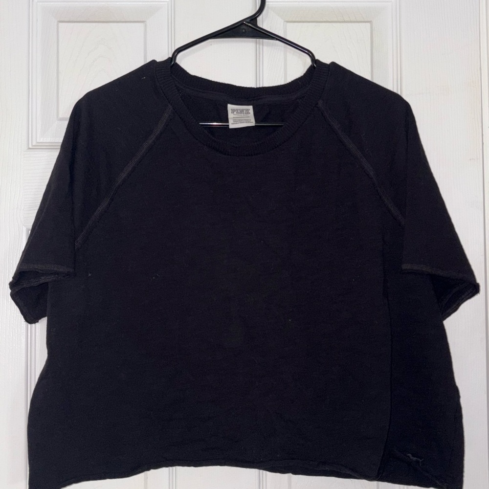 PINK by VS Black Short Sleeve Crop Top XL